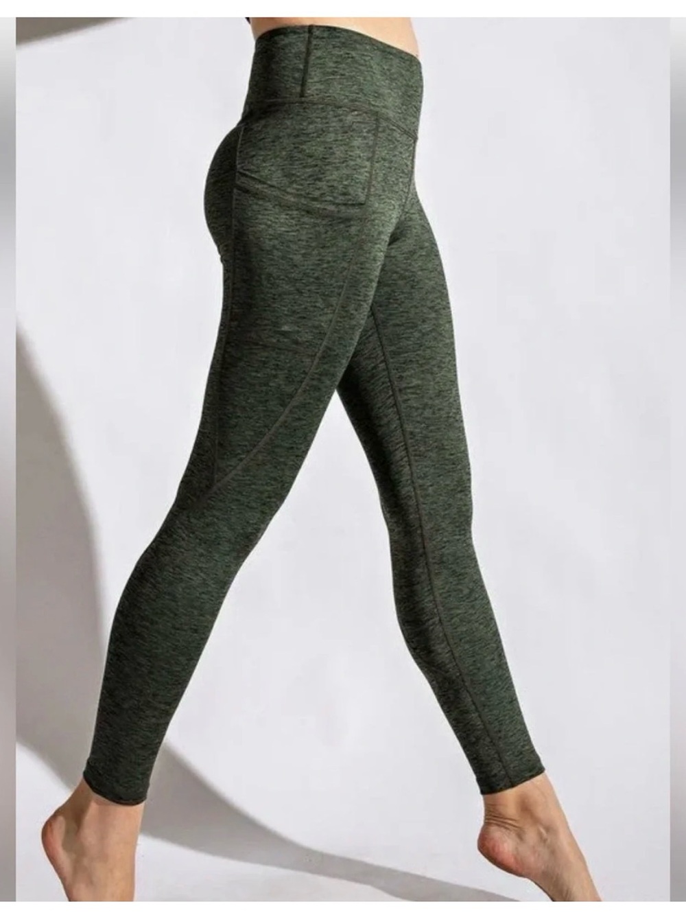 OFFLINE By Aerie The Hugger High Waisted Pocket Leggings - small- Heather Green